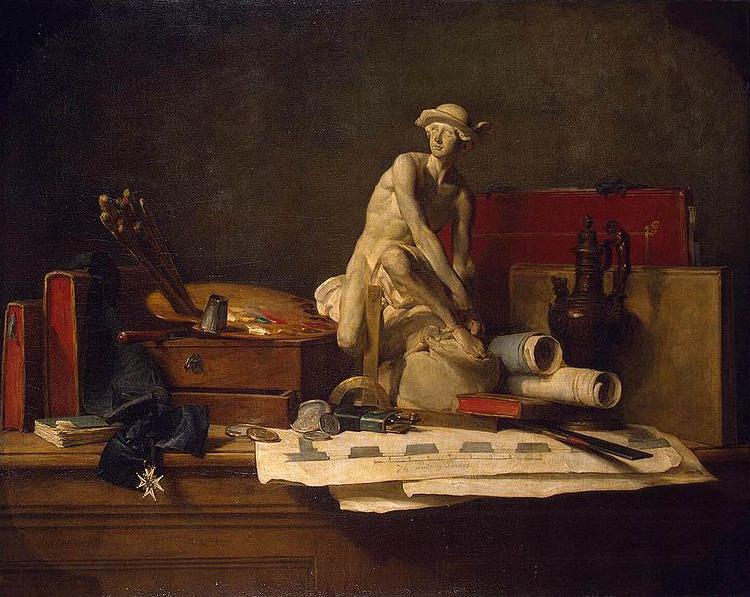 Jean Simeon Chardin Still Life with Attributes of the Arts France oil painting art
